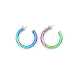 Gold Rainbow Color Hoop Earrings, Sku#A151