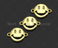 Gold Filled CZ Micro Pave Cute Smiley Face Shape Connector,1