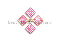 100% Natural PINK Color Shell Diamond Shape Charm, Fuchsia Color Shell Charm, Pink Shell Jewelry, 13x16mm,SKU#Z327