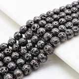 Wholesale Hematite Plated Lava Round Beads, 4mm/6mm/8mm/10mm/12mm Black Gemstone Beads, Wholesale Gemstone beads, 15.5 Full Strand,SKU#S112