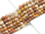 Natural Round Smooth Wood Agate Beads, Sku#U1312