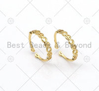 Smiley Face Link Shape Adjustable Ring, Sku#X223