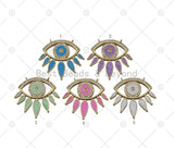 CZ Micro Pave Colorful Enamel Evil Eye Shape Pendant,18K Gold Filled Evil Eye Charm, Necklace Bracelet Charm Pendant, Sku#L641