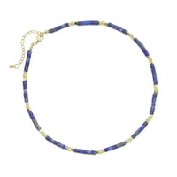 4mm Lapis Tube Beads Necklace, sku#EF543