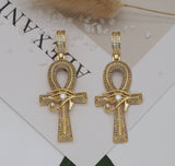 CZ Teardrop On Cross Shape Charm, Sku#LK618