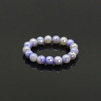 Mystic Blue Banded Agate Stretchy Bracelet, 8mm/10mm/12mm, S