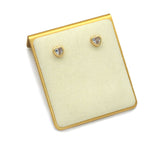 CZ Gold Heart Stud Earrings, Sku#LD356