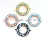 1pc/2pcs CZ Micro Pave Turquoise Donut Ring  Connector for Bracelet/ Necklace, Cubic Zirconia Space Connector, 22mm, sku#E68