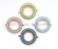 1pc/2pcs CZ Micro Pave Turquoise Donut Ring  Connector for Bracelet/ Necklace, Cubic Zirconia Space Connector, 22mm, sku#E68