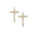 Gold Crystal Cross Charm, Sku#LD367