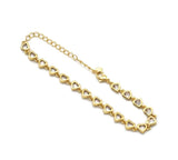 Clear CZ Heart Gold Adjustable Bracelet, Sku#JL169