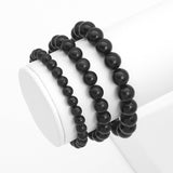 Genuine Shungite Round Smooth Stretchy Bracelet, Sku#EF522