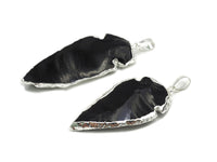 Silver Obsidian Arrow Pendant, Sku#YT26