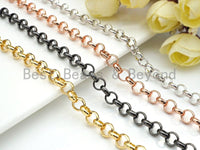 3mm/5mm/7mm Rolo Chain by Yard, 18K Gold Chain/Black/ Silver/ Rose Gold Chain, Wholesale Chain, SKU#E511