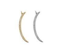 CZ Gold Silver Cresent Moon Shape Charm, Sku#F1511