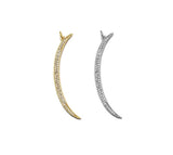 CZ Gold Silver Cresent Moon Shape Charm, Sku#F1511