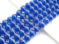 Blue Agate with rhinestone inlaid, 6mm/8mm/10mm/12mm/14mm, Tiger eye Beads, 15.5inch Full strand, SKU#V47