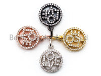 CZ Micro Pave 13mm love Round Pendant/Charm,CZ Love Charm, sku# F341