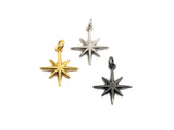 North Star Shaped Pendant/Charm, North Star Cubic Zirconia Pendant Charm,18x20mm,sku#Z577