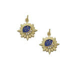 CZ Gold Enamel Moon Star on Flower Charm, Sku#LX127