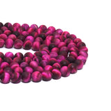 High Quality Fuchsia Tiger Eye Matt Round Smooth Beads, 8mm/10mm/12mm, Sku#UA302