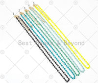 3.5mm Enamel Paperclip Chain Bracelet/Necklace, Sku#EF76