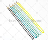 3.5mm Enamel Paperclip Chain Bracelet/Necklace, Sku#EF76