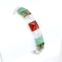 10x10mm Faceted Square Stretchy Bracelet, Sku#U2000