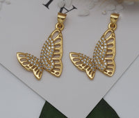 CZ Butterfly Charm, Sku#LK611