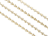 Enamel White flower Chain by Yard, Sku#LS12