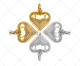 Gold silver Puffy Heart charm, sku#L377