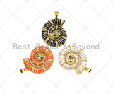 CZ Micro Pave Colorful Enamel Sea Snail Shape Charm, 18K Gold Enamel Pendant, Necklace Bracelet Charm Pendant,26x30mm,Sku#LK317