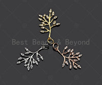 Clear CZ Micro Pave Life Tree Shape Pendant,Cubic Zirconia Tree Charm,Gold/Silver/Rose Gold Tone,15x22mm,Sku#Y347