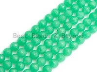 Chrysoprase Jade Round Faceted Beads, 6mm/8mm/10mm/12mm Green Color Jade Gemstone Beads, 15.5inch strand, SKU#U438