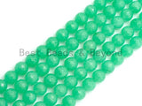 Chrysoprase Jade Round Faceted Beads, 6mm/8mm/10mm/12mm Green Color Jade Gemstone Beads, 15.5inch strand, SKU#U438
