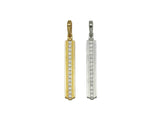 Gold Silver CZ Long Bar Pendant, Sku#Y632