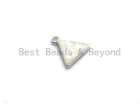 100% Natural White Color Shell Triangle Charm in Gold/Silver, White Shell Pearl Charm/Pendant, Shell Beads, 11x12mm,SKU#Z307