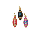 CZ Micro Pave Colorful Enamel Football Shape Pendant,18K Gold Filled Football Charm, Necklace Bracelet Charm Pendant, Sku#Y599