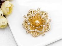 Pave Flower Pin Brooth, P32