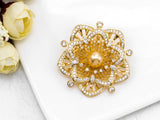 Pave Flower Pin Brooth, P32