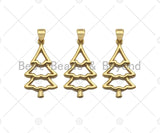 18k Gold Color Christmas Tree Shape Pendant, Dainty Gold Pendant, Christmas Charm, ,27x15mm, Sku#LK205