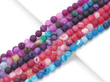 Matt Banded Agate Roudn Smooth Beads, Sku#UA238