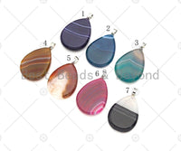 High Quality Natural Agate Teardrop Shape Pendant, Necklace Agate Pendant,30x40mm,Sku#YK20