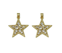 Large CZ Five Point Star Charm, Sku#JL114