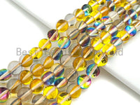 NEW COLOR-Mystic Aura Yellow Spectrolite Quartz, Quality Crystal Round beads, 8mm/10mm Round beads, 15.5inch strand, sku#U600