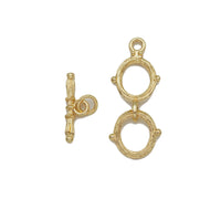 Gold Double Ring Toggle Clasp, Sku#ZX115