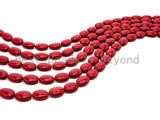 Red Natural Mother of Pearl beads,13x18x7mm Pearl Flat Oval beads, Loose Oval Smooth Pearl Shell Beads, 16inch strand, SKU#T82