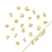 Gold Silver Cute Bubble Initial Charm, Alphabet...