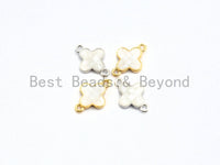 100% Natural White Shell Clover Connector for Earring/Bracel