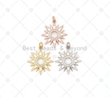 CZ  Enamel Sunburst Charm, 21x23mm,Sku#Y534